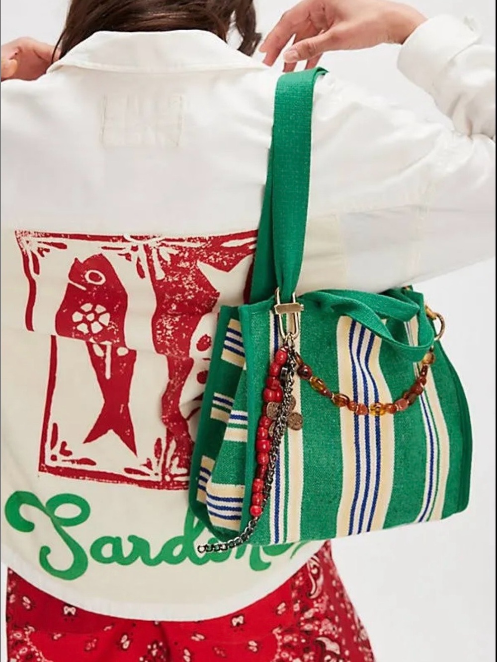 Free people clara canvas tote in botanical colorway